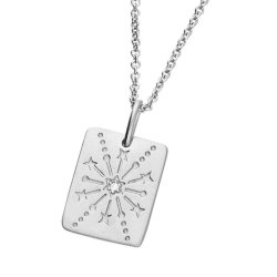 Silver CZ Starburst Necklace