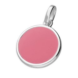 Silver Pink Enamel Pendant