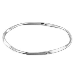 Silver Flat Twisted Bangle